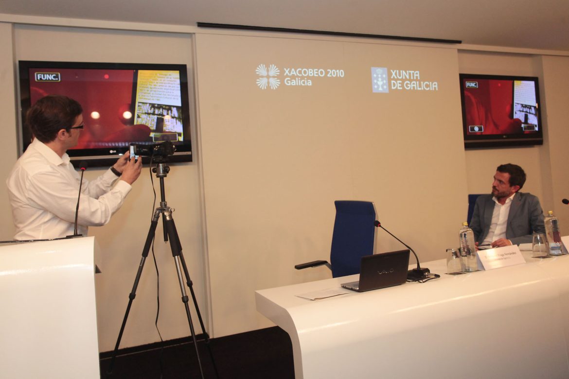 Presentación de la aplicación para teléfonos móviles de realidad aumentada creada por el Xacobeo 2010.