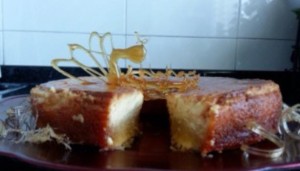 Fusion flan de queso & tarta de almendra de María.  Isabel Carneiro Hombre